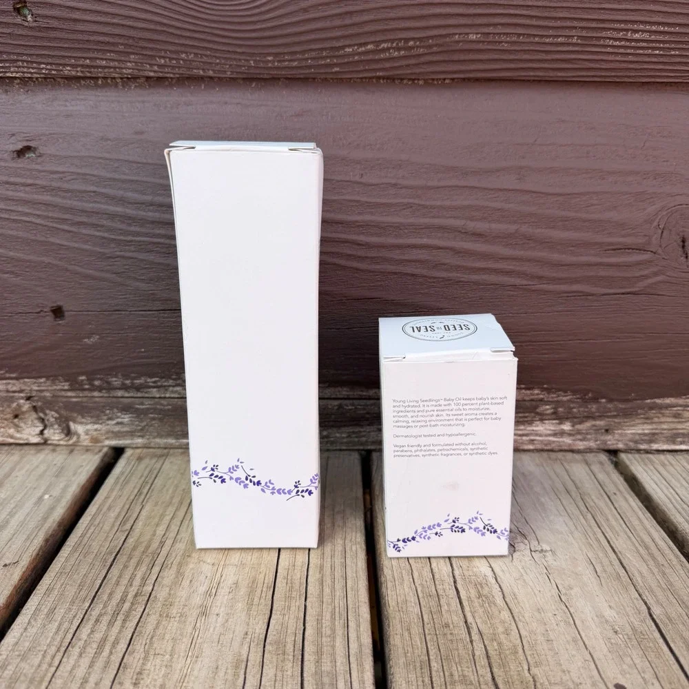Young Living Seedlings Baby Lotion and Baby Oil Set 4oz 2.5oz White Lavender‎